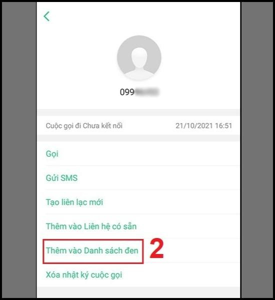 Cách chặn số điện thoại trên Oppo cách 1 Cách chặn số điện thoại trên Oppo cách 1