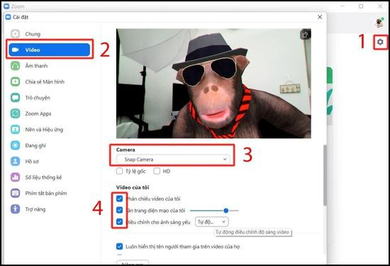 Cách dùng filter trên Zoom bằng Snap Camera bước 4 Cách dùng filter trên Zoom bằng Snap Camera bước 4