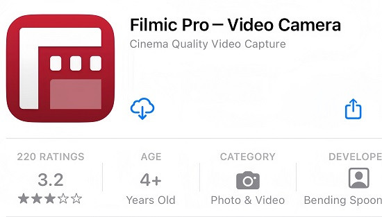 Phần mềm Filmic Pro
