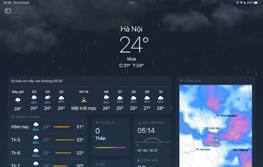 Cách xem dự báo thời tiết trên iPhone
