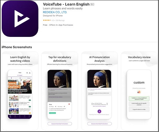 App luyện nghe tiếng Anh VoiceTube App luyện nghe tiếng Anh VoiceTube