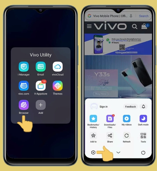 Bật Từ chối Quảng cáo trên Trình duyệt Vivo bước 2 Bật Từ chối Quảng cáo trên Trình duyệt Vivo bước 2