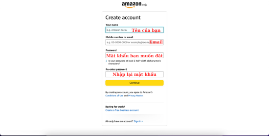 Cách đăng ký Amazon bước 3 Cách đăng ký Amazon bước 3