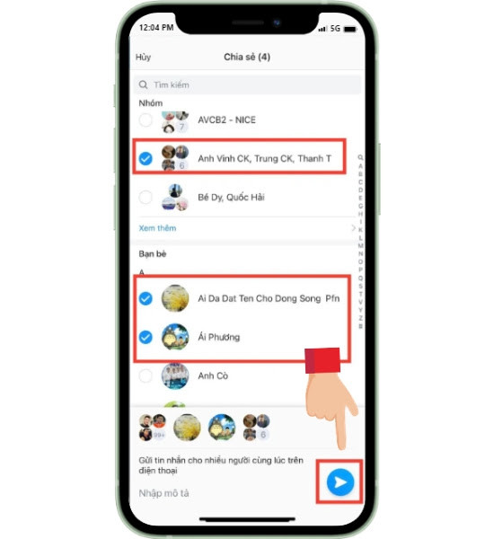 Cách gửi tin nhắn Zalo hàng loạt trên iPhone Cách gửi tin nhắn Zalo hàng loạt trên iPhone