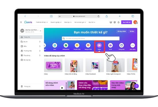 Cách làm video trên Canva bằng máy tính bước 2 Cách làm video trên Canva bằng máy tính bước 2