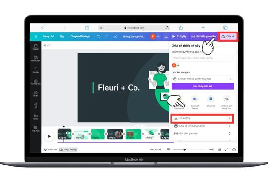 Cách làm video trên Canva bằng máy tính bước 9.1 Cách làm video trên Canva bằng máy tính bước 9.1