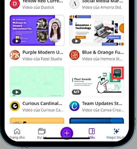 Cách làm video trên Canva bằng điện thoại bước 3.2 Cách làm video trên Canva bằng điện thoại bước 3.2