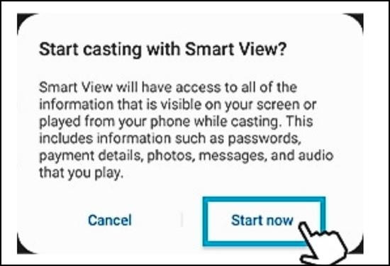Cách kết nối điện thoại Samsung với tivi Samsung qua Smart View bước 3 Cách kết nối điện thoại Samsung với tivi Samsung qua Smart View bước 3