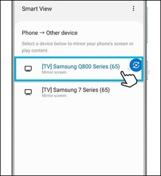 Cách kết nối điện thoại Samsung với tivi Samsung qua Smart View bước 2 Cách kết nối điện thoại Samsung với tivi Samsung qua Smart View bước 2