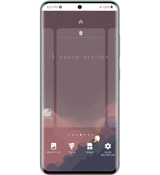 Chọn Widget trên màn hình chính Chọn Widget trên màn hình chính