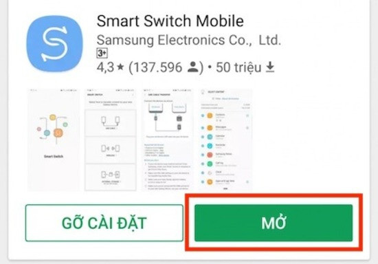 Chuyển toàn bộ dữ liệu từ Samsung sang Samsung bằng Smart Switch Mobile