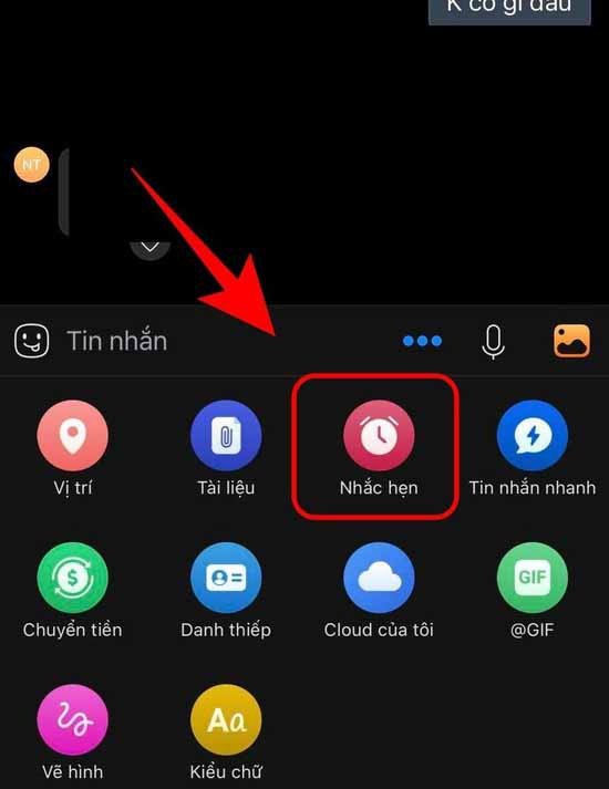 Đặt giờ gửi tin nhắn bằng tính năng nhắc hẹn bước 2 Đặt giờ gửi tin nhắn bằng tính năng nhắc hẹn bước 2