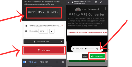 Chuyển video TikTok sang Mp3 bằng CloudConvert bước 2 Chuyển video TikTok sang Mp3 bằng CloudConvert bước 2