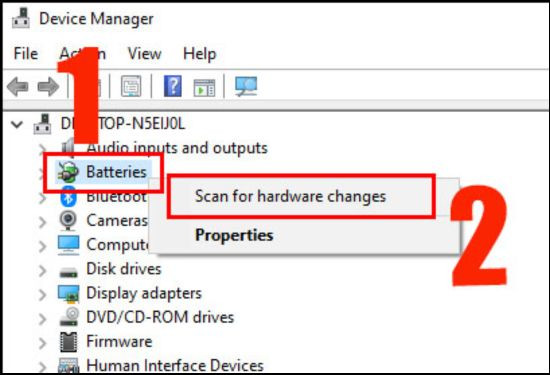 Gỡ và cài đặt lại Battery Driver bước 4 Gỡ và cài đặt lại Battery Driver bước 4