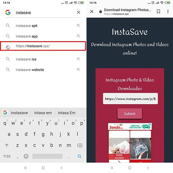 Sử dụng web InstaSaver để tải ảnh Instagram bước 3 Sử dụng web InstaSaver để tải ảnh Instagram bước 3