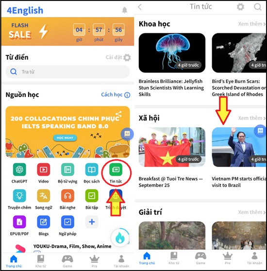 Mục tin tức của 4English Mục tin tức của 4English
