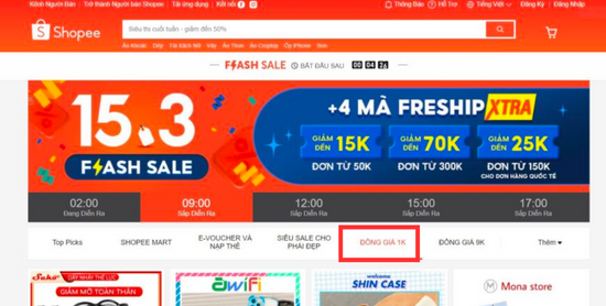 Săn 1K Flashsale bước 2 Săn 1K Flashsale bước 2