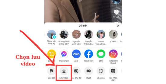 Sau đó chọn LƯU VIDEO