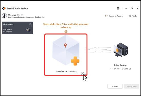 sử dụng EaseUS Todo Backup bước 1