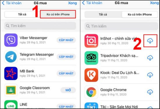 Có thể tải lại những ứng dụng đã mua trước đây không? Có thể tải lại những ứng dụng đã mua trước đây không?