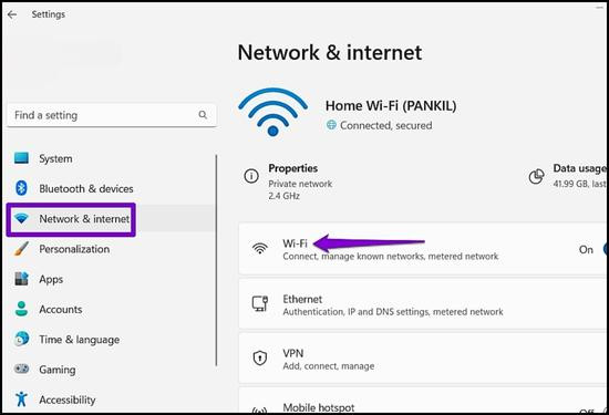 Cách tăng tốc độ Wifi cho laptop Win 11 bằng cách tắt kết nối Metered bước 2