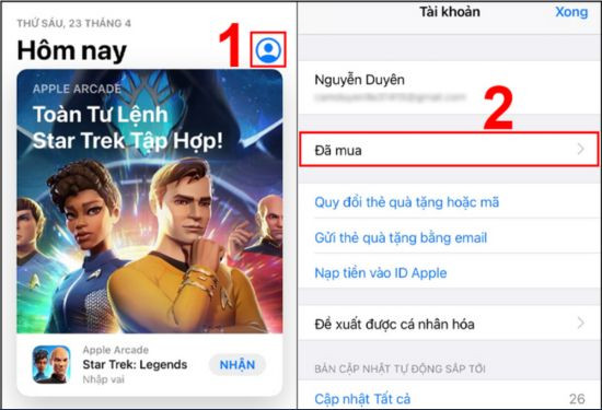 Cách xem lịch sử tải ứng dụng trên App Store cách 2 Cách xem lịch sử tải ứng dụng trên App Store cách 2