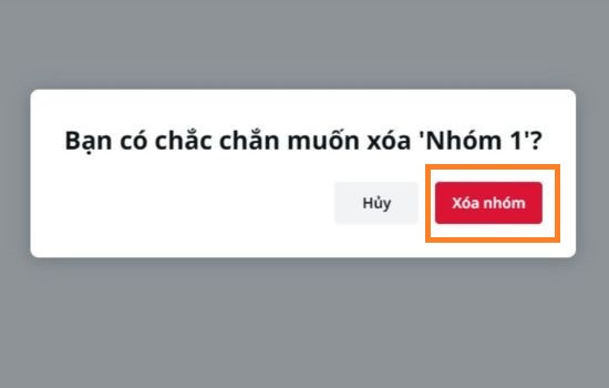 Xác nhận xóa Nhóm