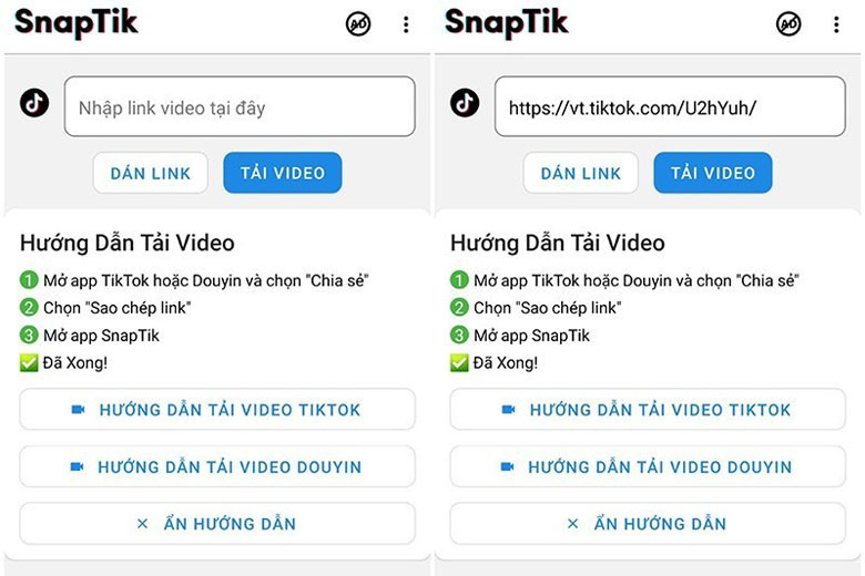 SnapTik – App tải video TikTok không logo trên iPhone bước 2