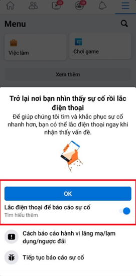 Báo cáo sự cố trên Facebook bước 2 Báo cáo sự cố trên Facebook bước 2