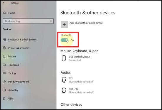 Bật biểu tượng Bluetooth trong ứng dụng Settings bước 3