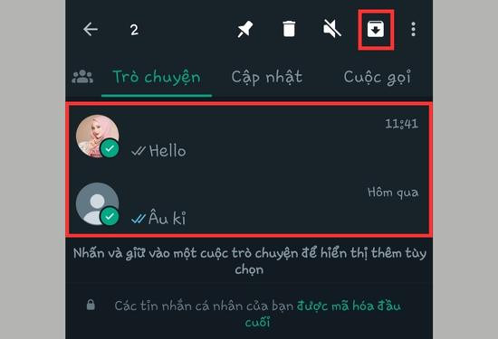 Cách ẩn tin nhắn trên WhatsApp vĩnh viễn bước 4