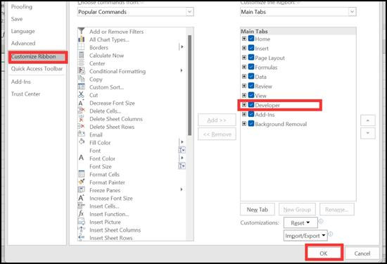 cách bật tab developer bước 2 cách bật tab developer bước 2