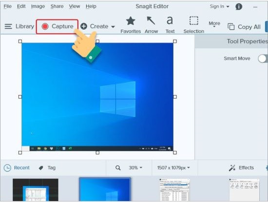 Cách chụp màn hình Macbook bằng ứng dụng snagit bước 1