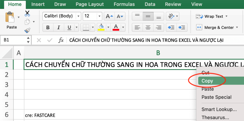 Cách chuyển chữ thường sang in hoa trong Excel và ngược lại cách 2 bước 2-1