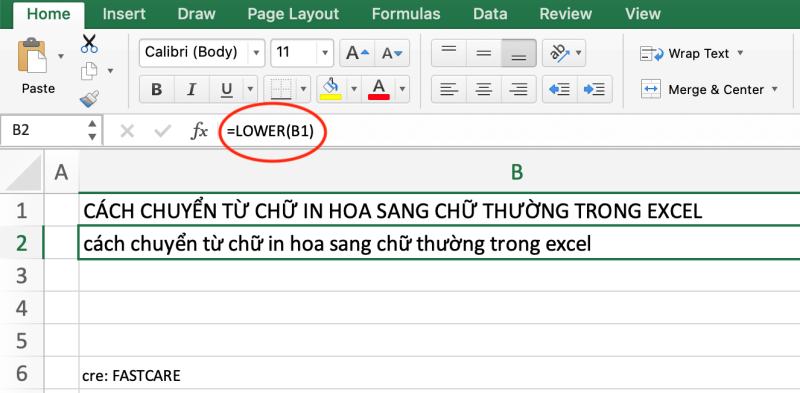 Cách chuyển chữ thường sang in hoa trong Excel và ngược lại cách 1 bước 2-2