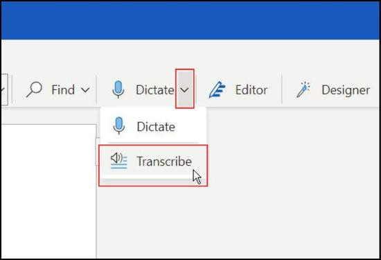 Cách chuyển file ghi âm sang Word phiên bản 365 bước 2
