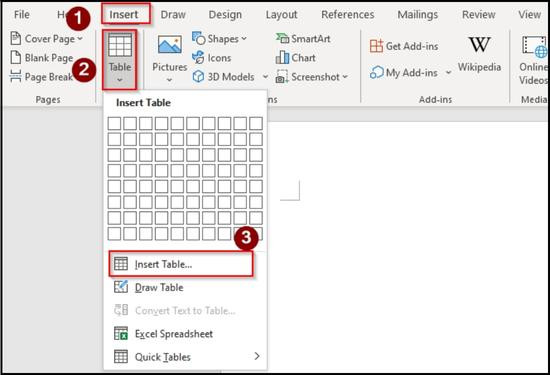 Cách dán dữ liệu trong bảng Excel vào bảng tạo sẵn trong Word bước 1