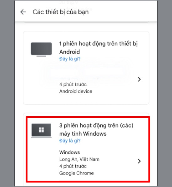 Cách định vị laptop bị mất bằng Gmail trên điện thoại bước 3 Cách định vị laptop bị mất bằng Gmail trên điện thoại bước 3