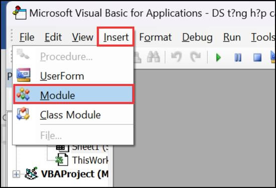 Cách gộp nhiều file Excel thành 1 file bằng VBA bước 3