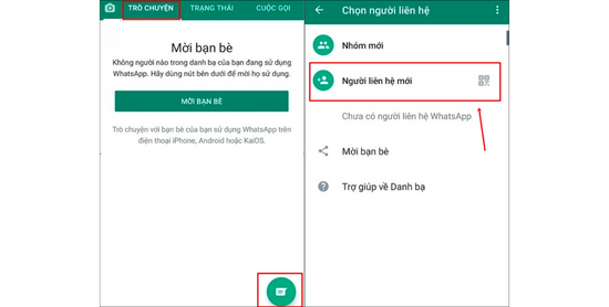 Cách kết bạn nước ngoài trên WhatsApp trên Android bước 1
