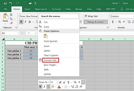 Cách khóa cột trong Excel không cho chỉnh sửa bước 2