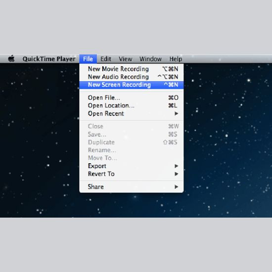 Cách quay màn hình MacBook với Quicktime Player bước 1