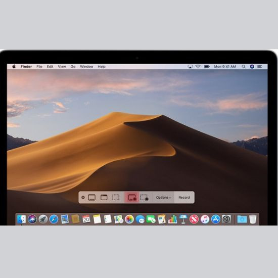 Cách quay màn hình MacBook có tiếng bằng Screenshot Toolbar bước 1