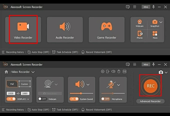 Cách quay video trên laptop Lenovo bằng phần mềm AppGeeker Screen Recorder bước 2-3