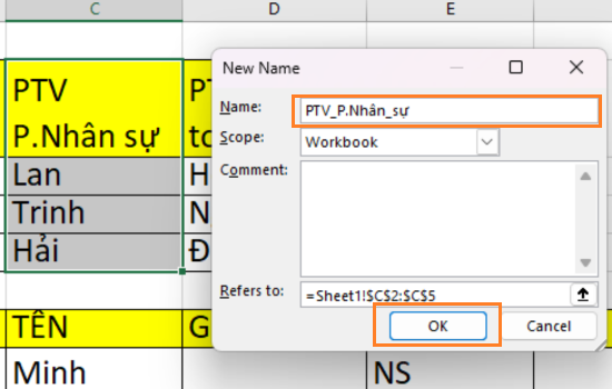 Cách tạo nhiều Drop list trong Excel B3