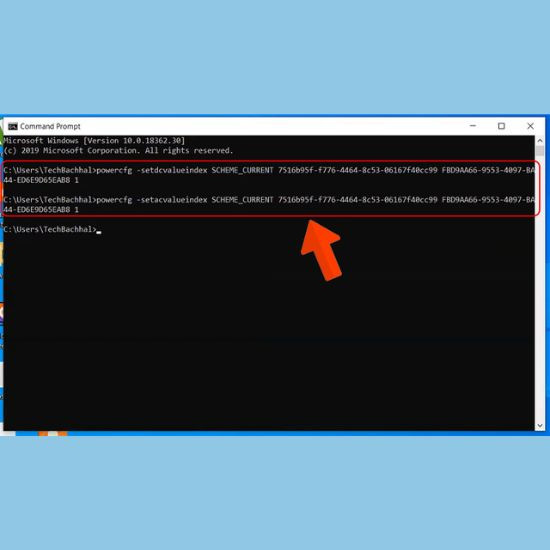 Tắt tính năng tự điều chỉnh độ sáng màn hình Windows 10 từ Command Prompt bước 2 Tắt tính năng tự điều chỉnh độ sáng màn hình Windows 10 từ Command Prompt bước 2