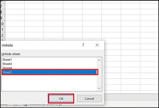 Cách unhide các sheet bị ẩn trong Excel bước 2
