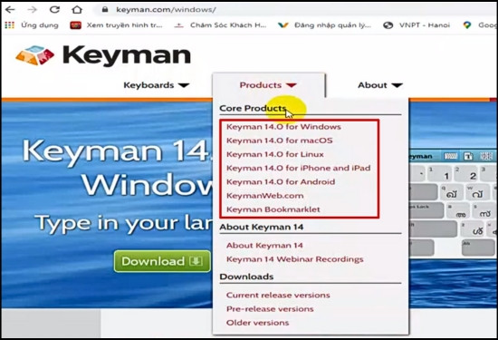 Cách viết phiên âm tiếng Anh trong Excel bằng Keyman offline bước 1