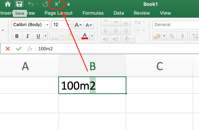 Cách viết số mũ trong Excel bằng Quick Access Toolbar bước 3