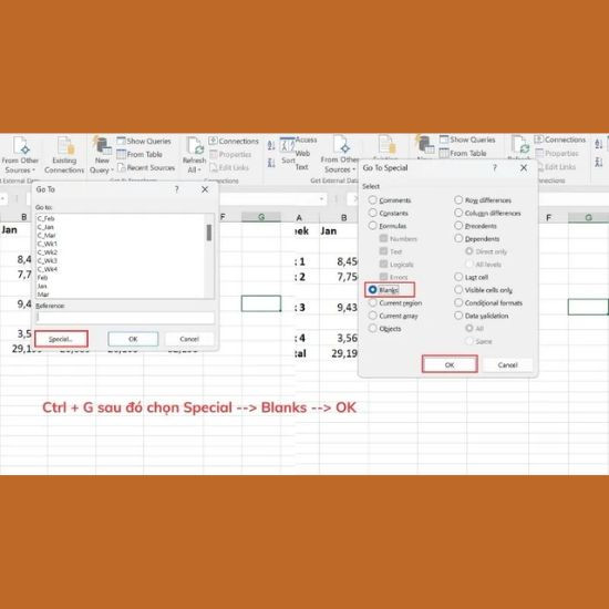 Cách xóa nhiều dòng trống trong Excel 2010 bằng phím tắt